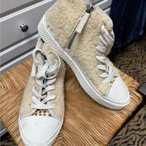 Dolce Vita Cream and White High-Top Sneakers